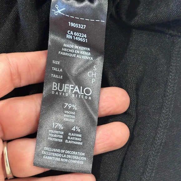 💚Buffalo David Bitton Elegant Black Blouse - Picture 7 of 8